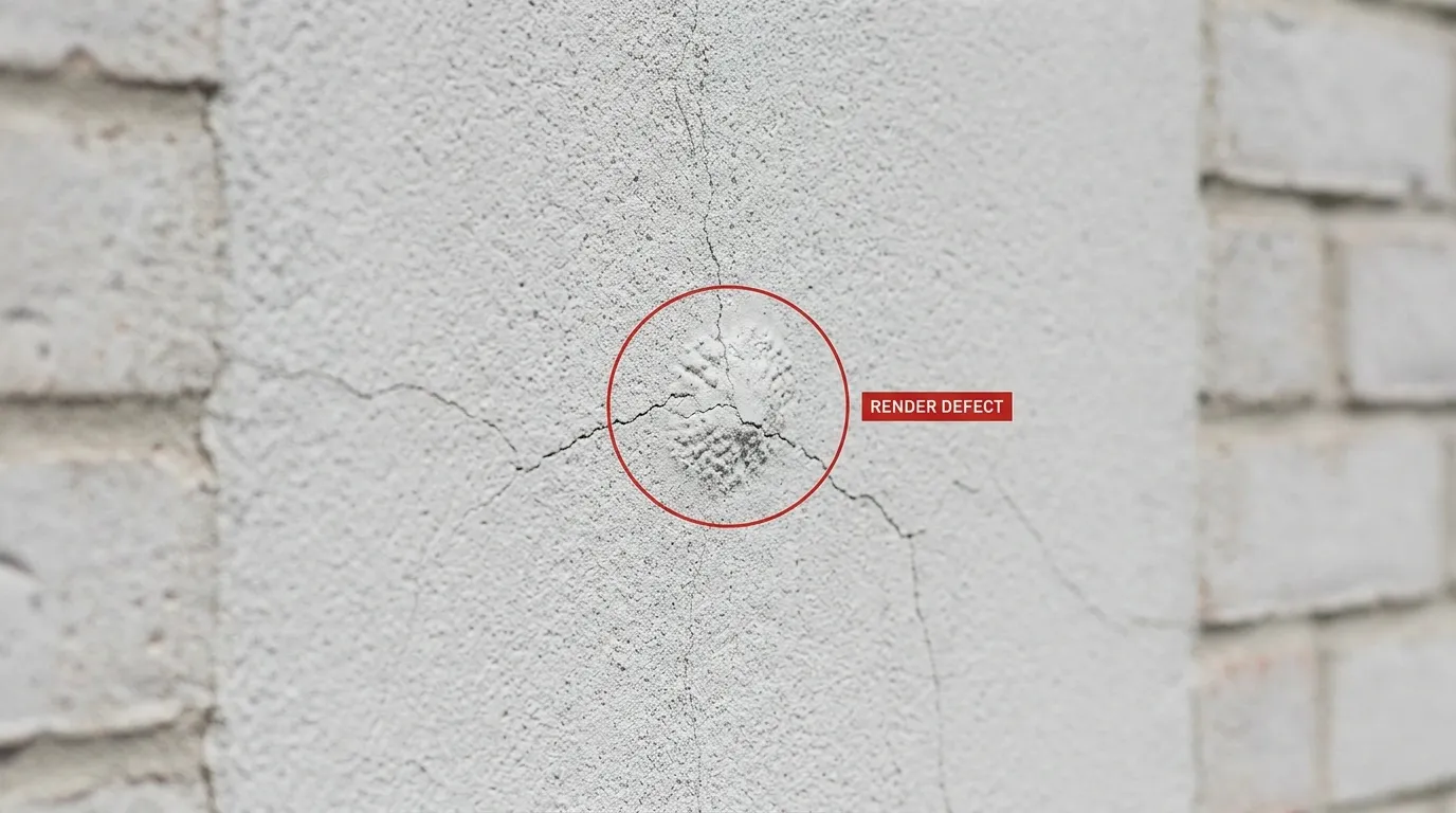 Cracking identified in the rendered finish of a new build